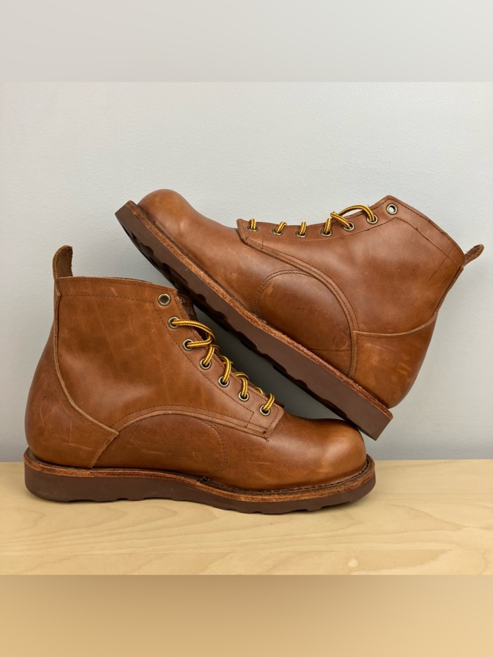 Origin Men’s Size 9.0 Coronado Brown Leather Boots Lace Up Made In Maine USA - Picture 8 of 14
